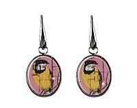 Golden Whistler Bird Australian Postage Stamp Earrings 